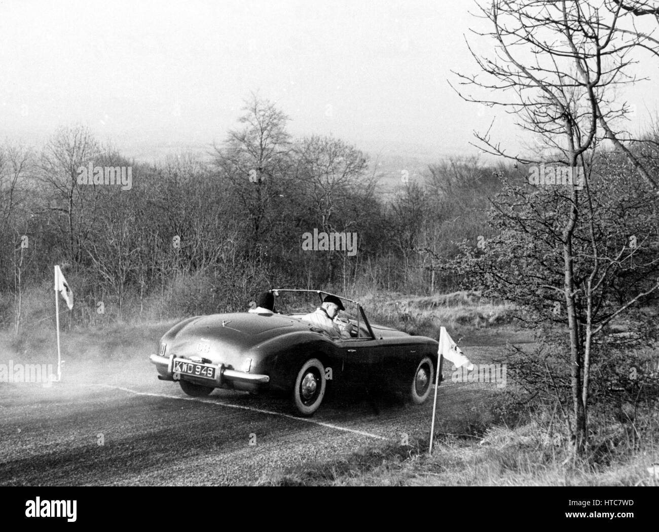 1952-Healey mit Nash Motors angetrieben von C.Whitehall. London-wenig Rallye 18. April 1953 Stockfoto