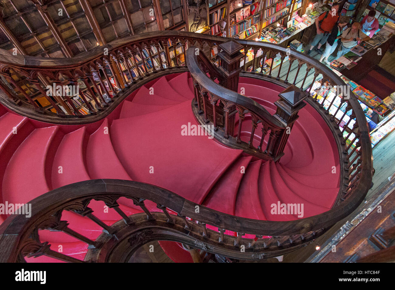 Treppen in Buchhandlung Lello Porto Portugal Stockfoto