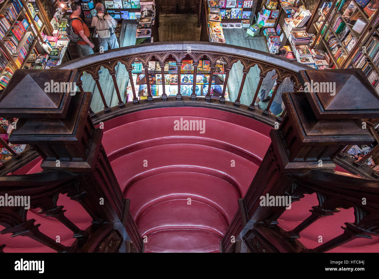 Treppen in Buchhandlung Lello Porto Portugal Stockfoto