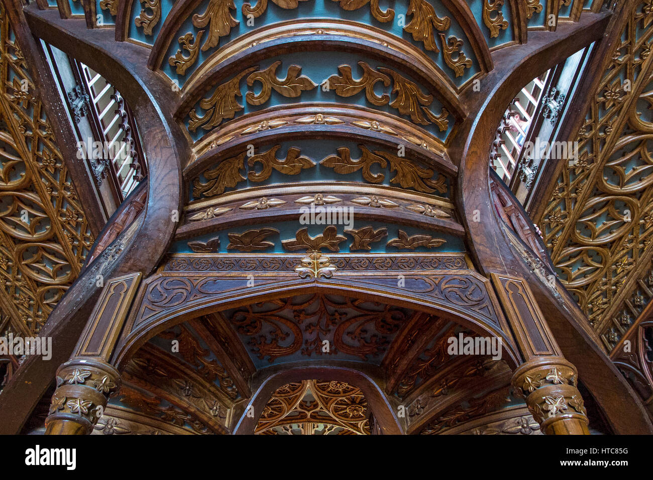 Treppen in Buchhandlung Lello Porto Portugal Stockfoto