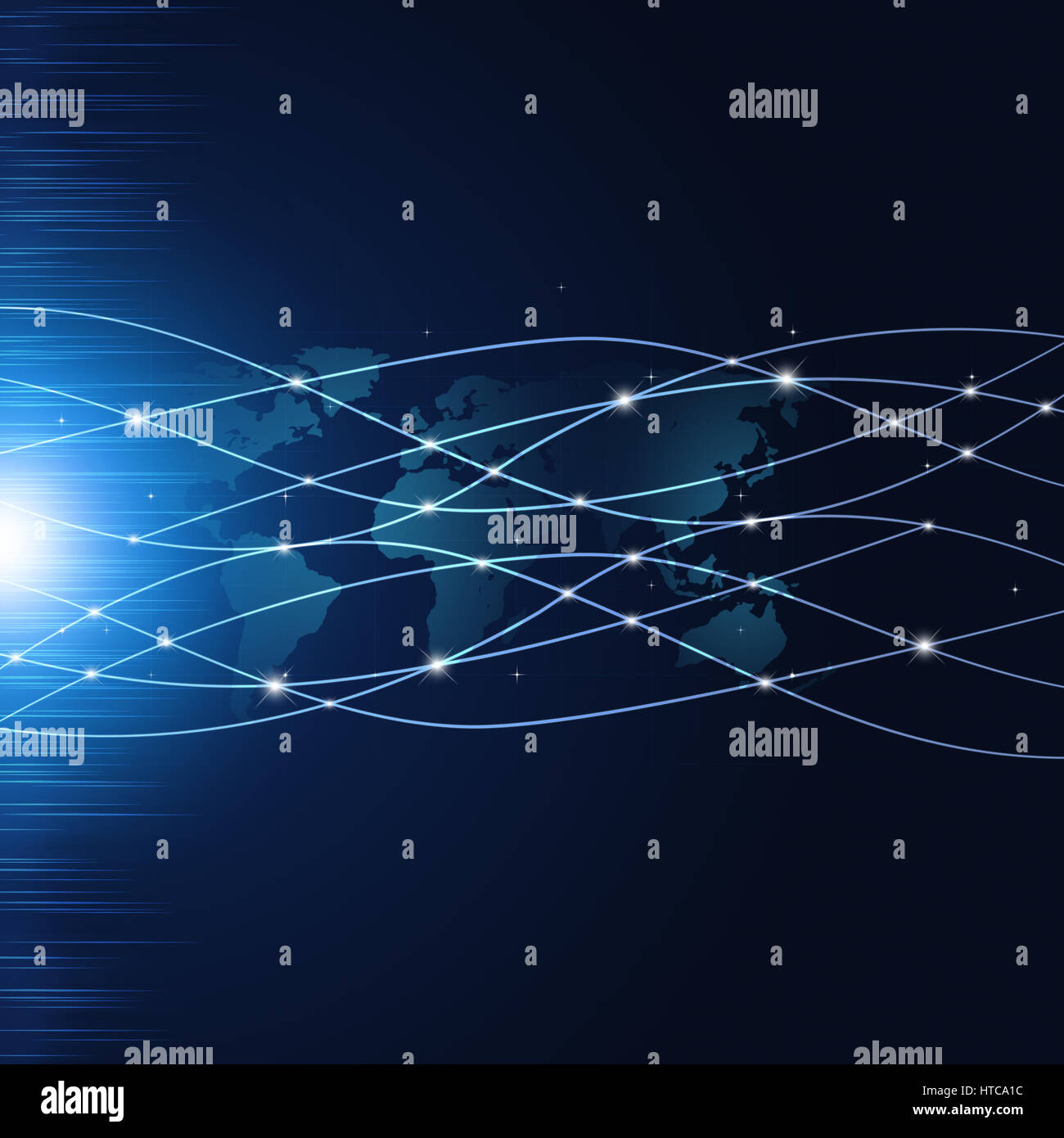 abstrakte Technologie global Web Verbindung blau Hintergrund Stockfoto