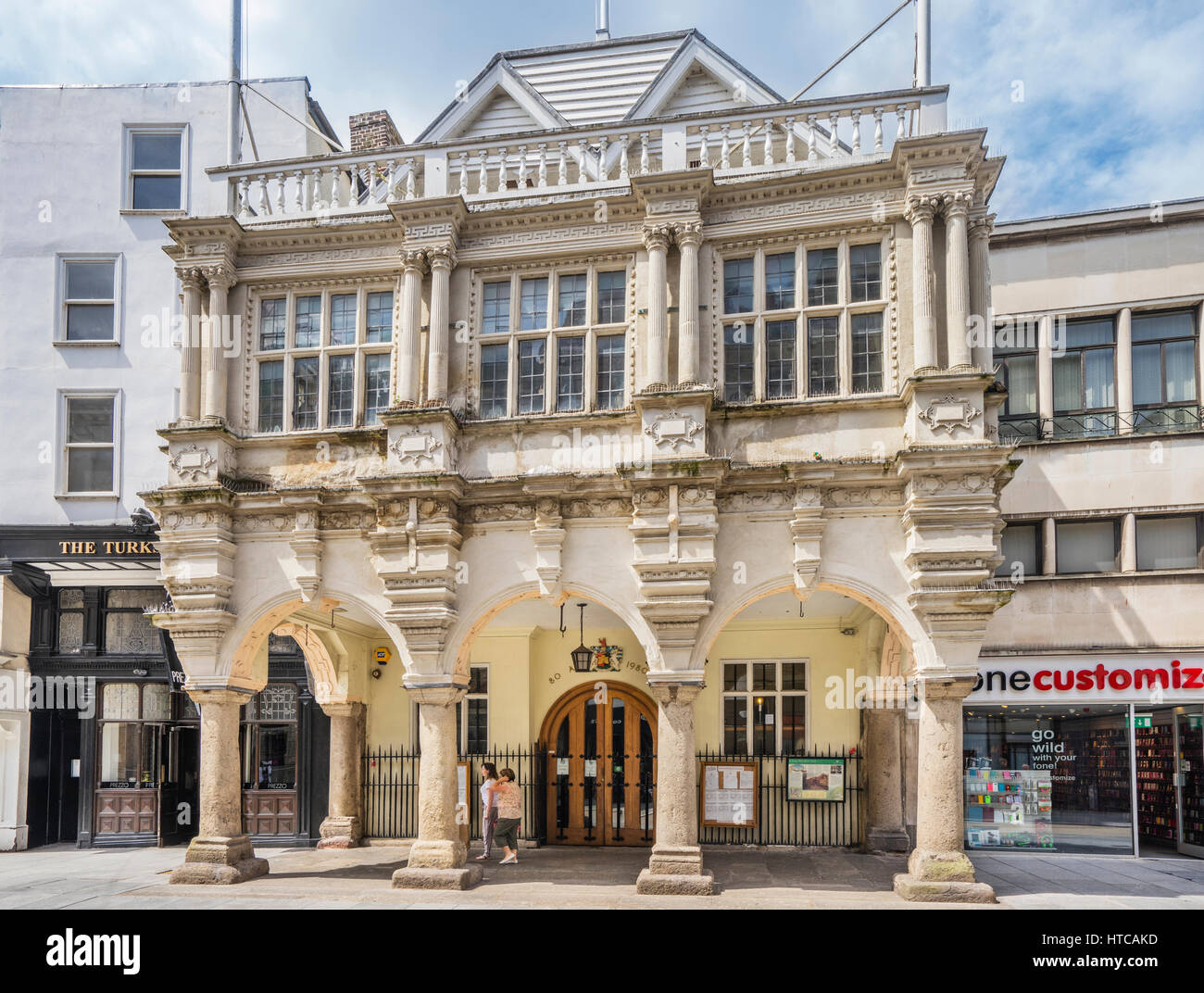 Großbritannien, Südwest-England, Devon, Exeter, Exeter Guildhall, eines der ältesten kommunalen Gebäude in England Einsatz noch im Stockfoto
