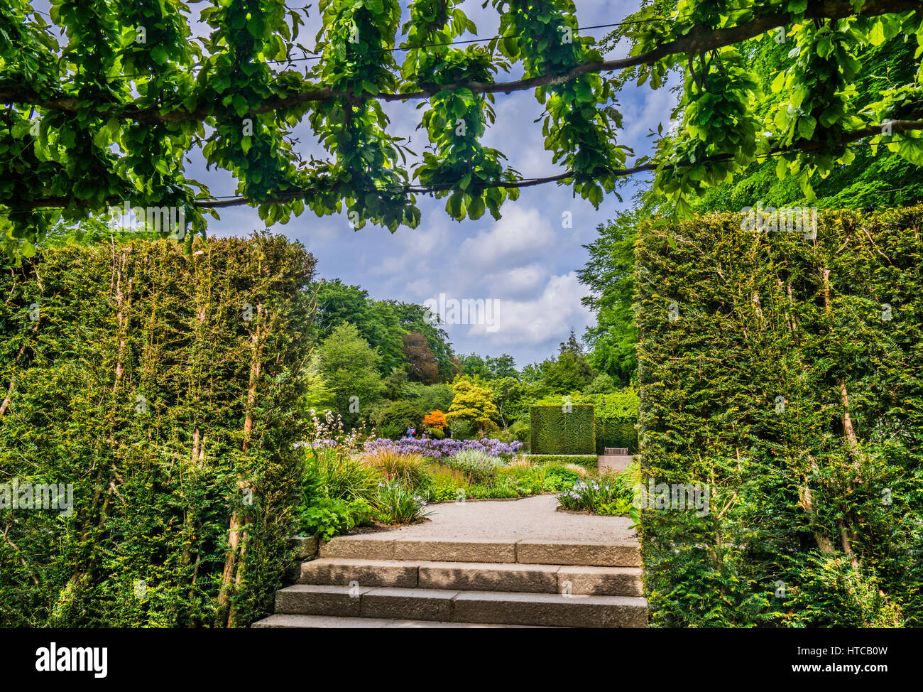 Großbritannien, Südwest-England, Devon, die formale Gärten Castle Drogo in seiner Umgebung am Rande des Dartmoor Stockfoto