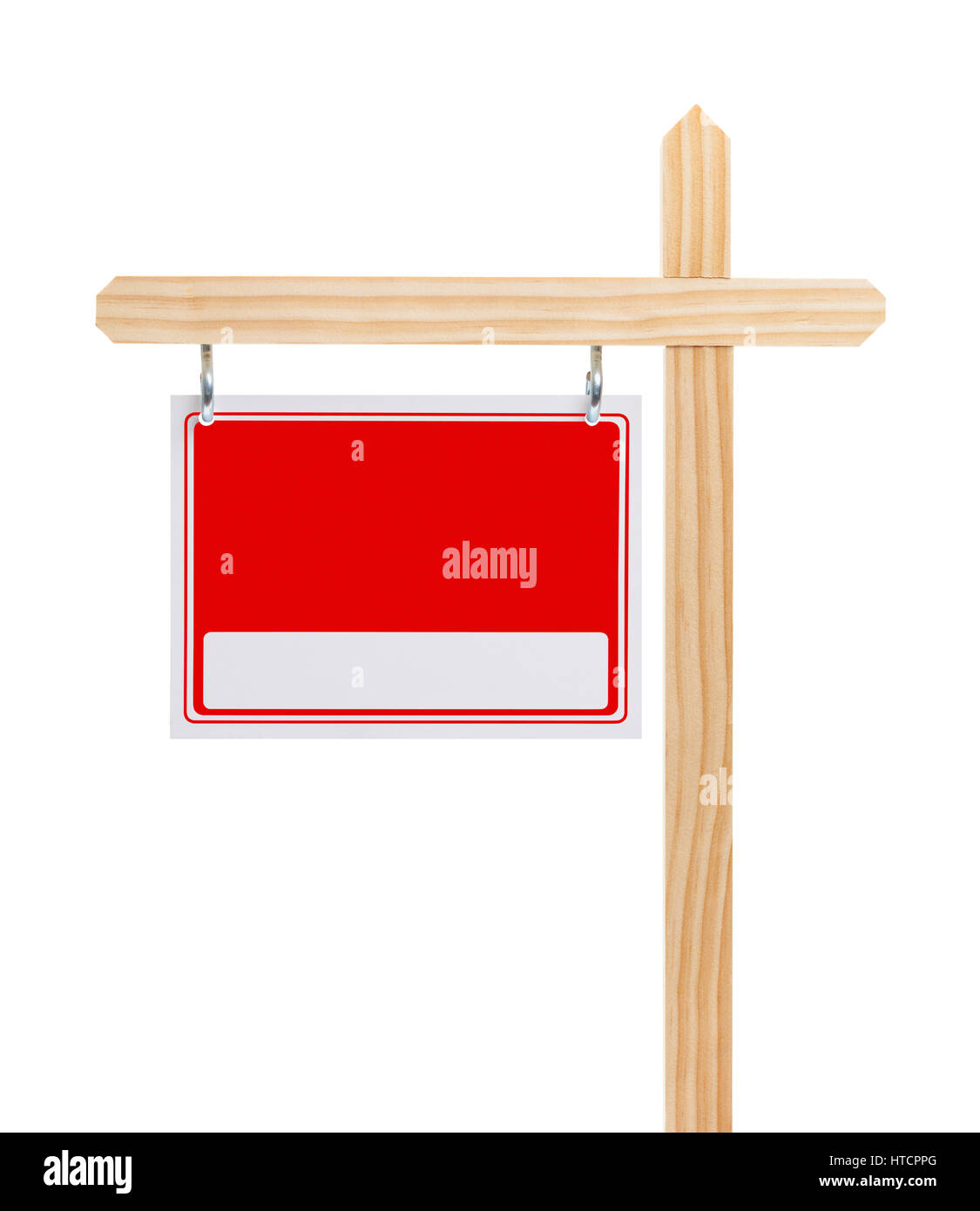 Schild von rot Immobilienmakler mit textfreiraum Isolated on White Background. Stockfoto