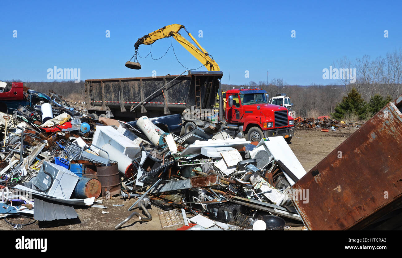 Metall-recycling; Penn Yan, New York, Vereinigte Staaten von Amerika Stockfoto