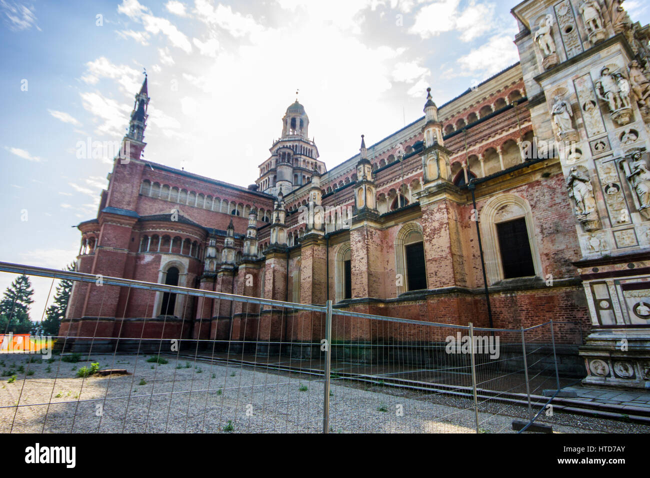 Der Certosa di Pavia, ein Kloster und komplex in der Lombardei, Norditalien, liegt 8 km nördlich von Pavia. 1396-1495 erbaut ist es eines der größten Stockfoto