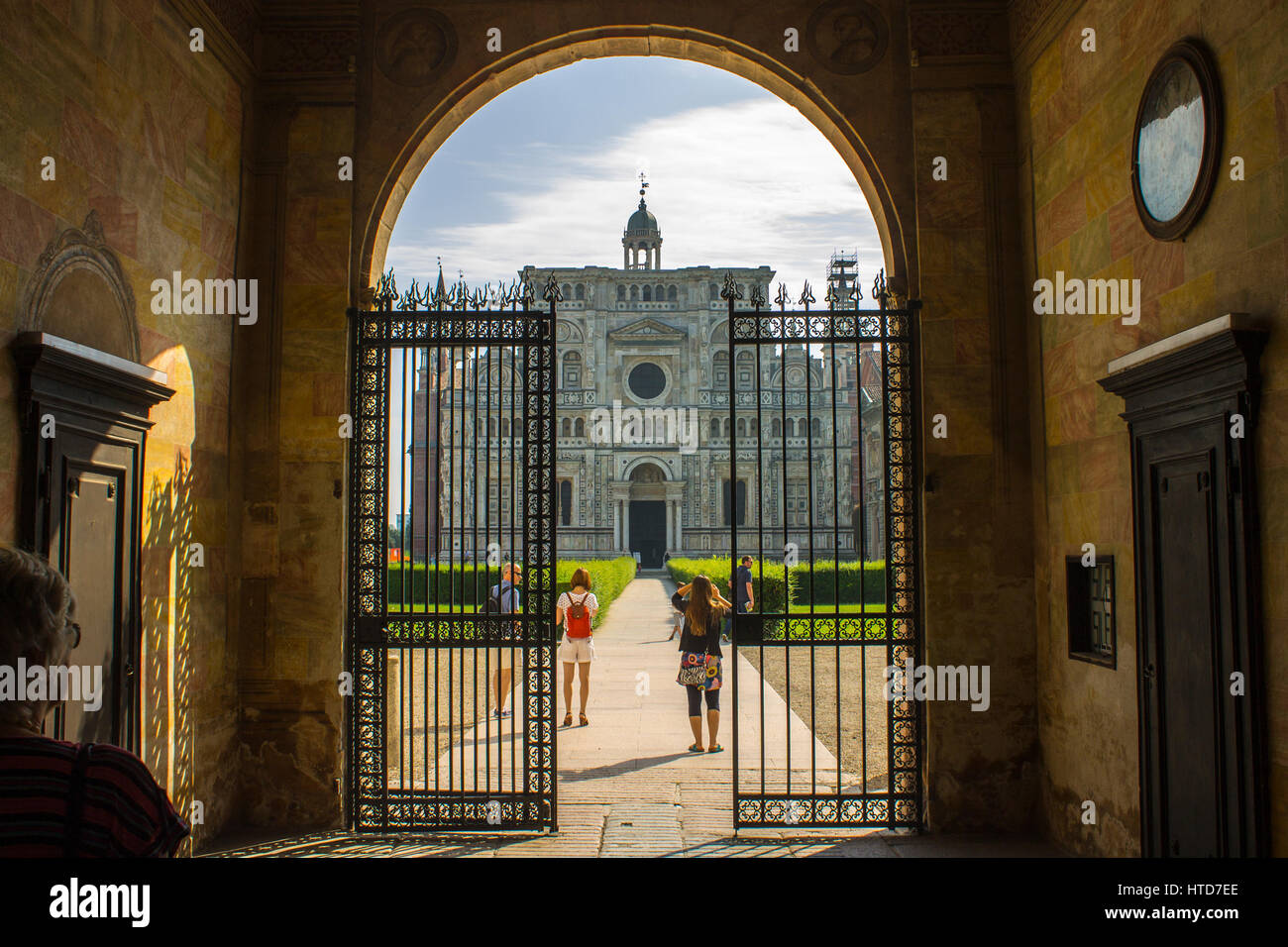 Der Certosa di Pavia, ein Kloster und komplex in der Lombardei, Norditalien, liegt 8 km nördlich von Pavia. 1396-1495 erbaut ist es eines der größten Stockfoto