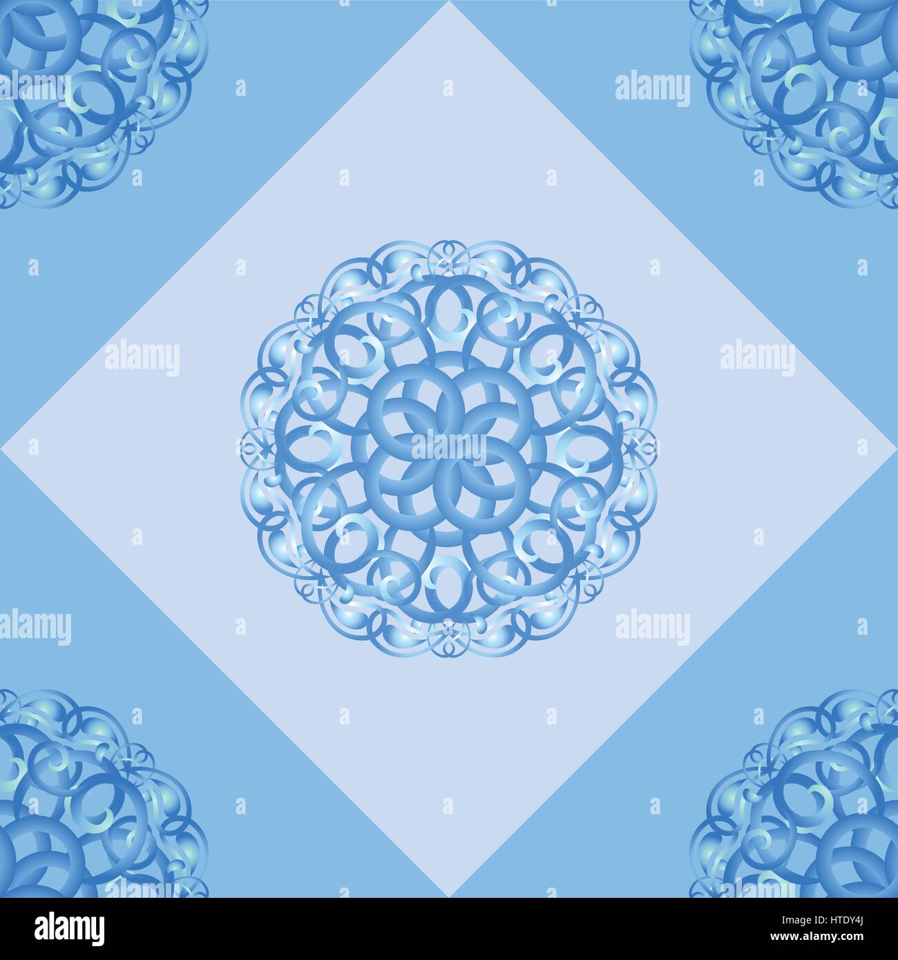Nahtlose Muster mit blauen ornamentalen Dekor. Endlose Textur. Oriental geometrische Ornament auf dunkelblauem Hintergrund Stock Vektor