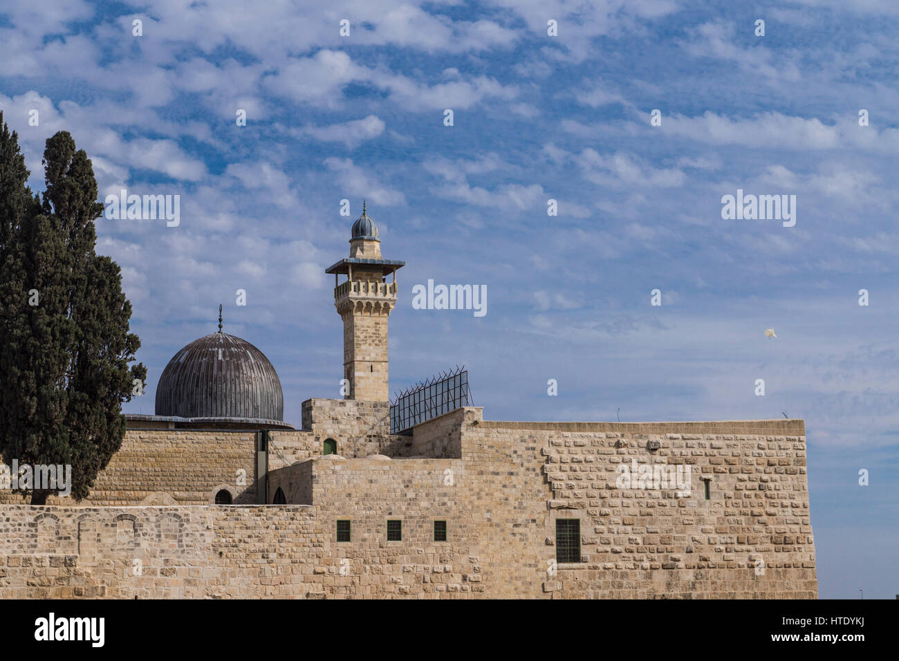 Tempelberg, Jerusalem, Israel. Die Al-Aqsa-Moschee gilt als drittheiligste Stätte im Islam. Stockfoto