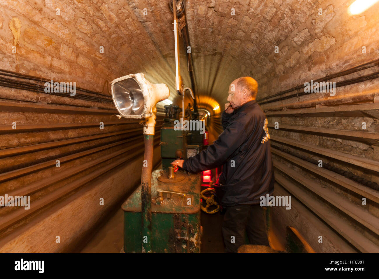 Longuyon, Frankreich. Die u-Bahn benutzt, um Truppen um die Fermont doppelzüngig der Maginot-Linie Stockfoto