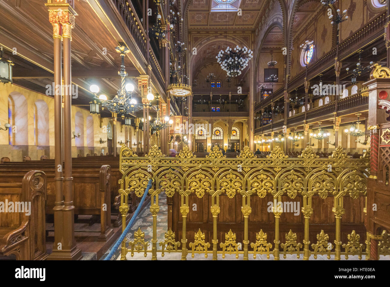 Budapest, Ungarn. Die große Neolog Synagoge in der Dohany st., die größte Synagoge Europas. Stockfoto