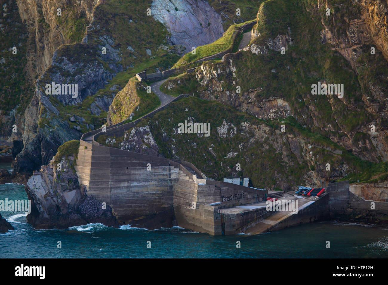 Dunquinn Pier, Irlands Atlantic Way, Kerry Stockfoto