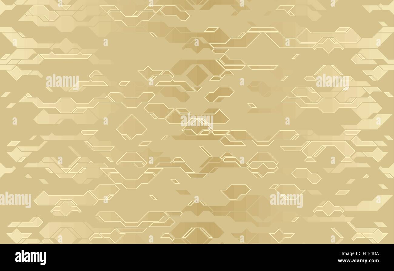 Nahtlose abstrakte Vektor futuristische goldenen Tuch Techno Textur. Damast Linie Hintergrund. Geometrische Tech futuristische Muster Verpackung Papier-design Stock Vektor