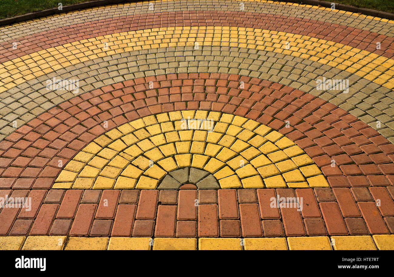 Schöne farbige Pflastersteine von der Straße Stockfotografie Alamy