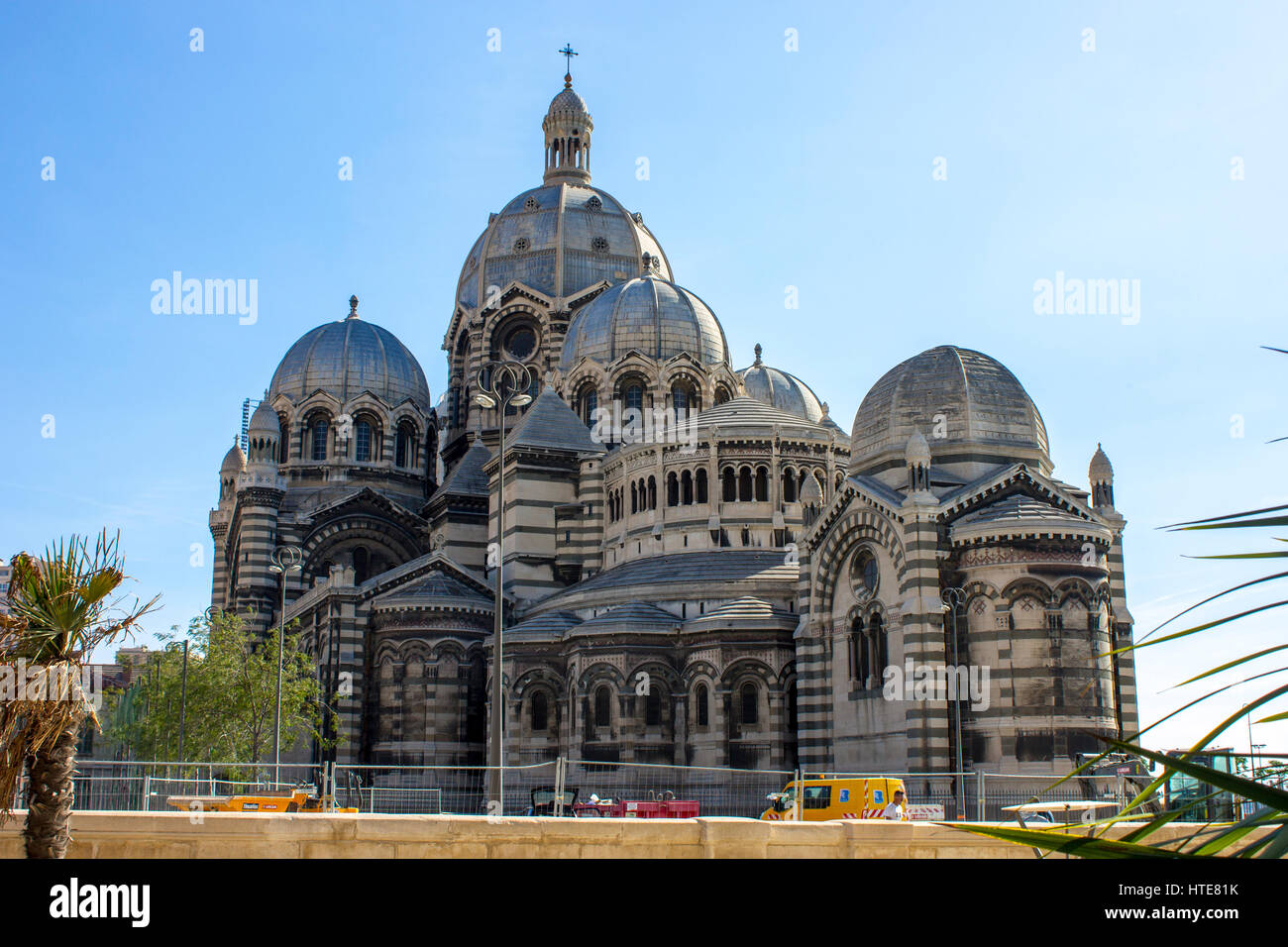 Kathedrale von Marseille (Cathedrale Sainte-Marie-Majeure oder Cathedrale De La Major), eine römisch-katholische Kathedrale und ein nationales Denkmal in Frankreich. Stockfoto