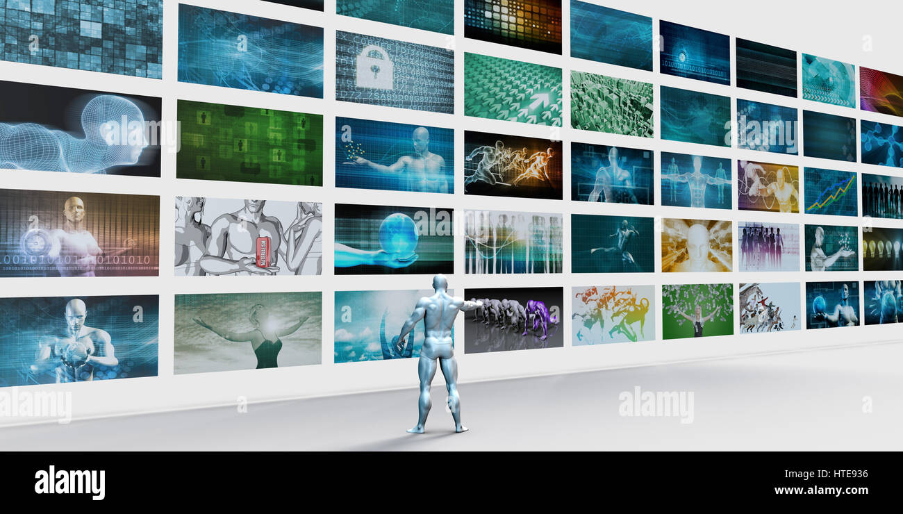 Video-Marketing Analytics und Analyse-Technologie-Konzept Stockfoto