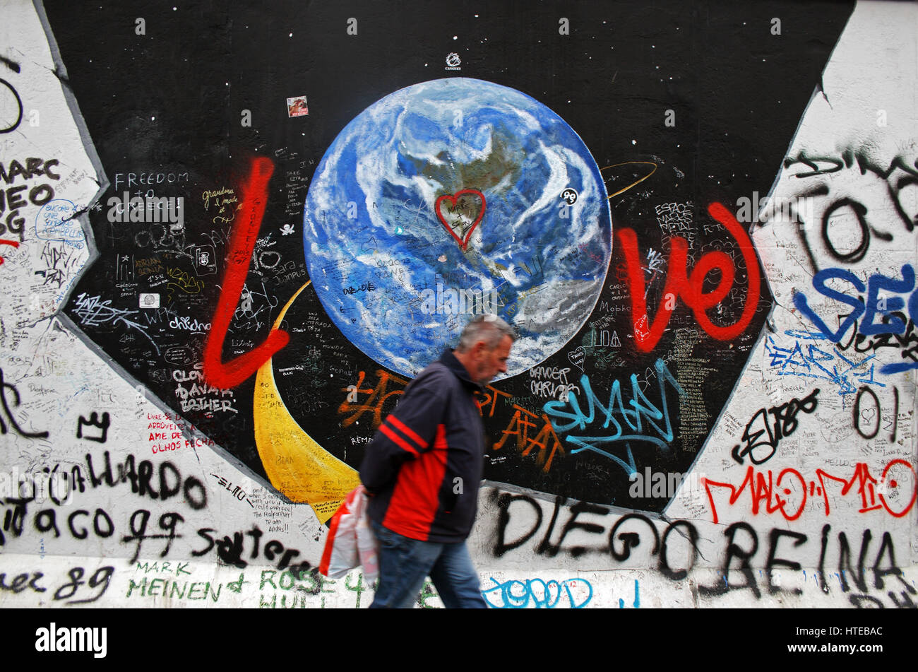 Die Berliner Mauer in der deutschen Hauptstadt Stockfoto