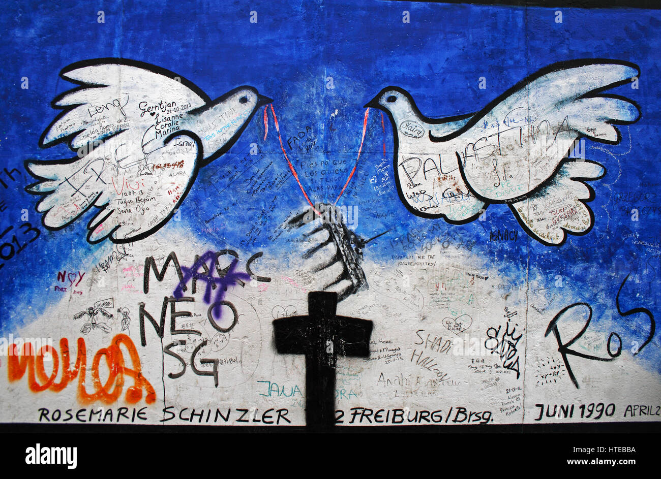 Die Berliner Mauer in der deutschen Hauptstadt Stockfoto