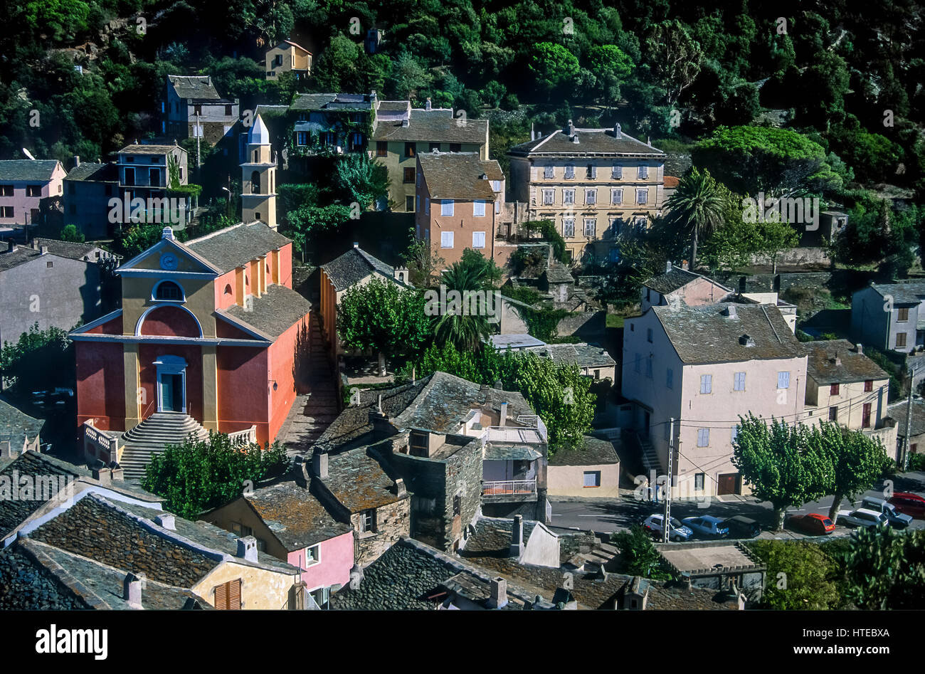 Frankreich Korsika Nonza Dorf Stockfoto