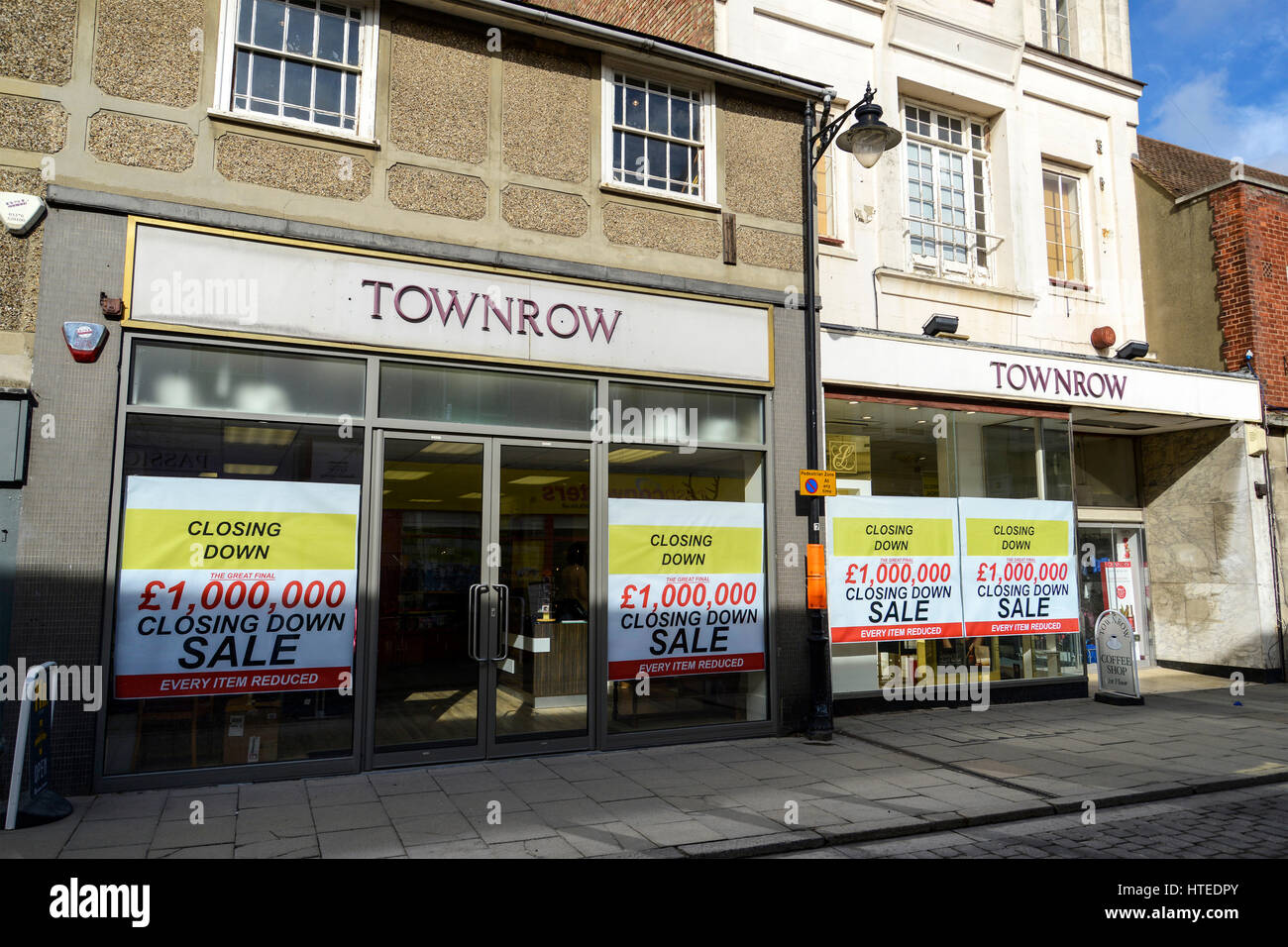 Townrow Kaufhaus - Schließung Verkauf, Braintree, Essex Stockfoto