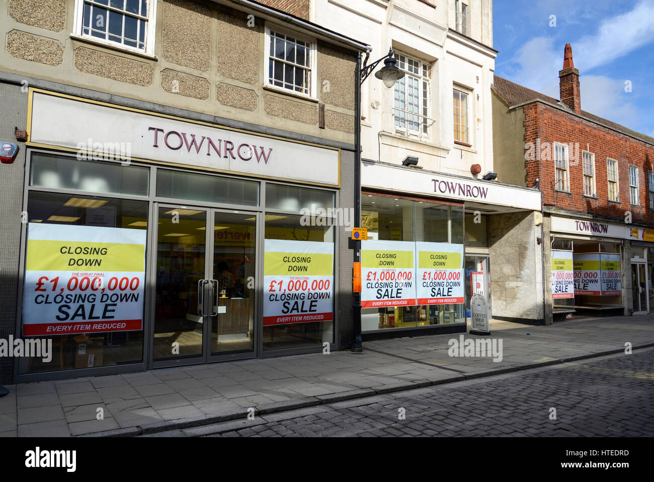 Townrow Kaufhaus - Schließung Verkauf, Braintree, Essex Stockfoto