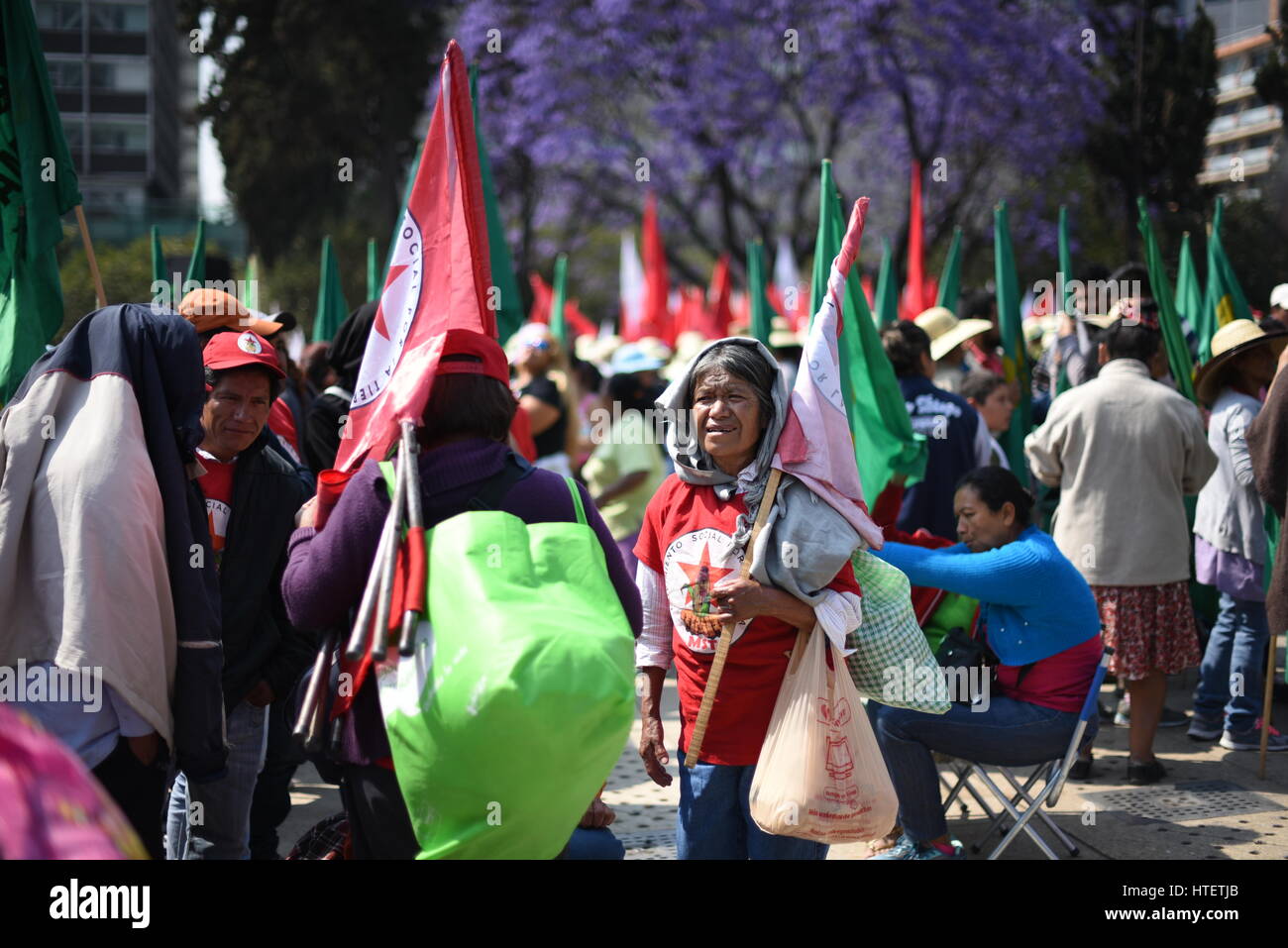 Mexiko Manifestation Landwirte, Frauentag Stockfoto