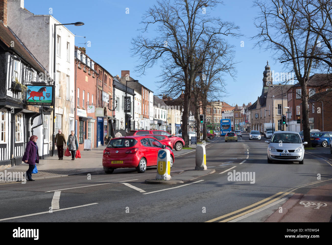 Evesham Straßenszene, Vine Street, Evesham, Worcestershire England UK Stockfoto