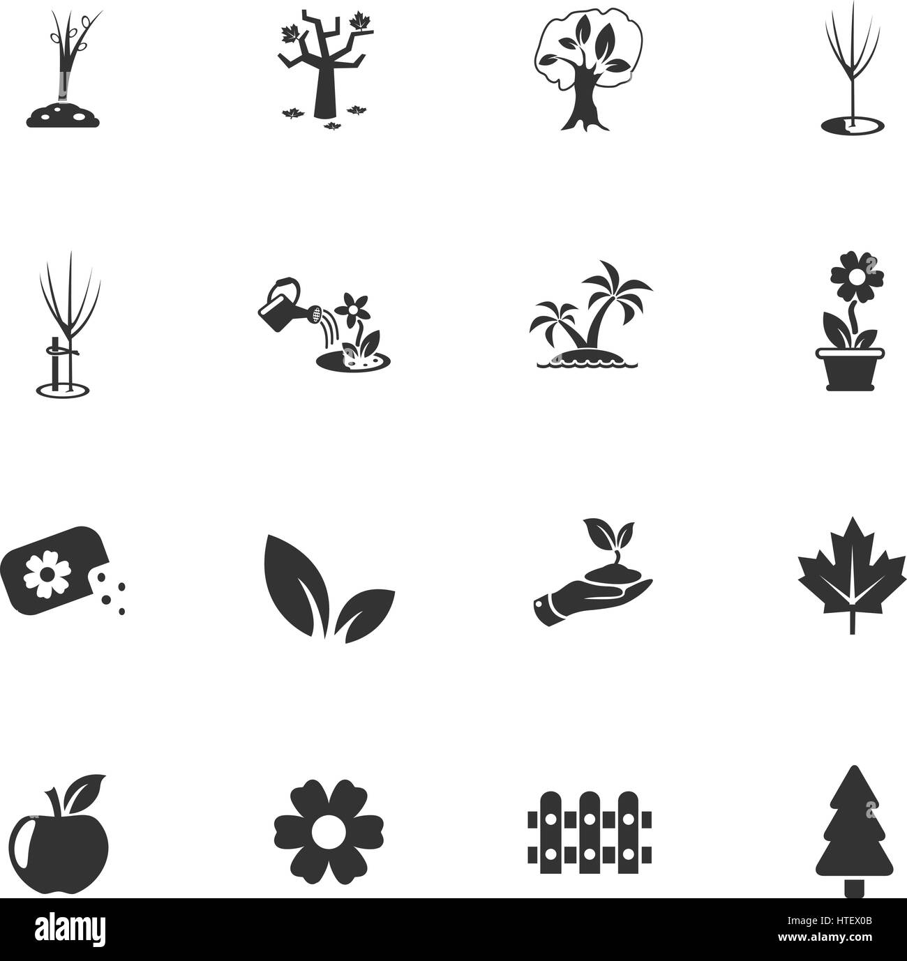 Pflanzen Messwerkzeugen web Icons für User Interfacedesign Stock Vektor