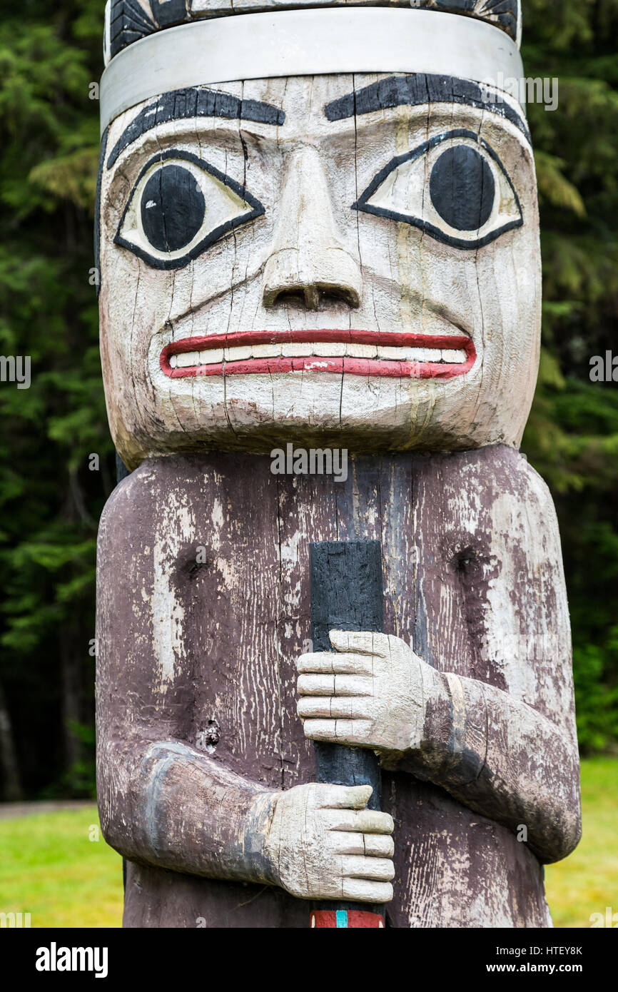 Totem der alten Inuit in Alaska Stockfoto