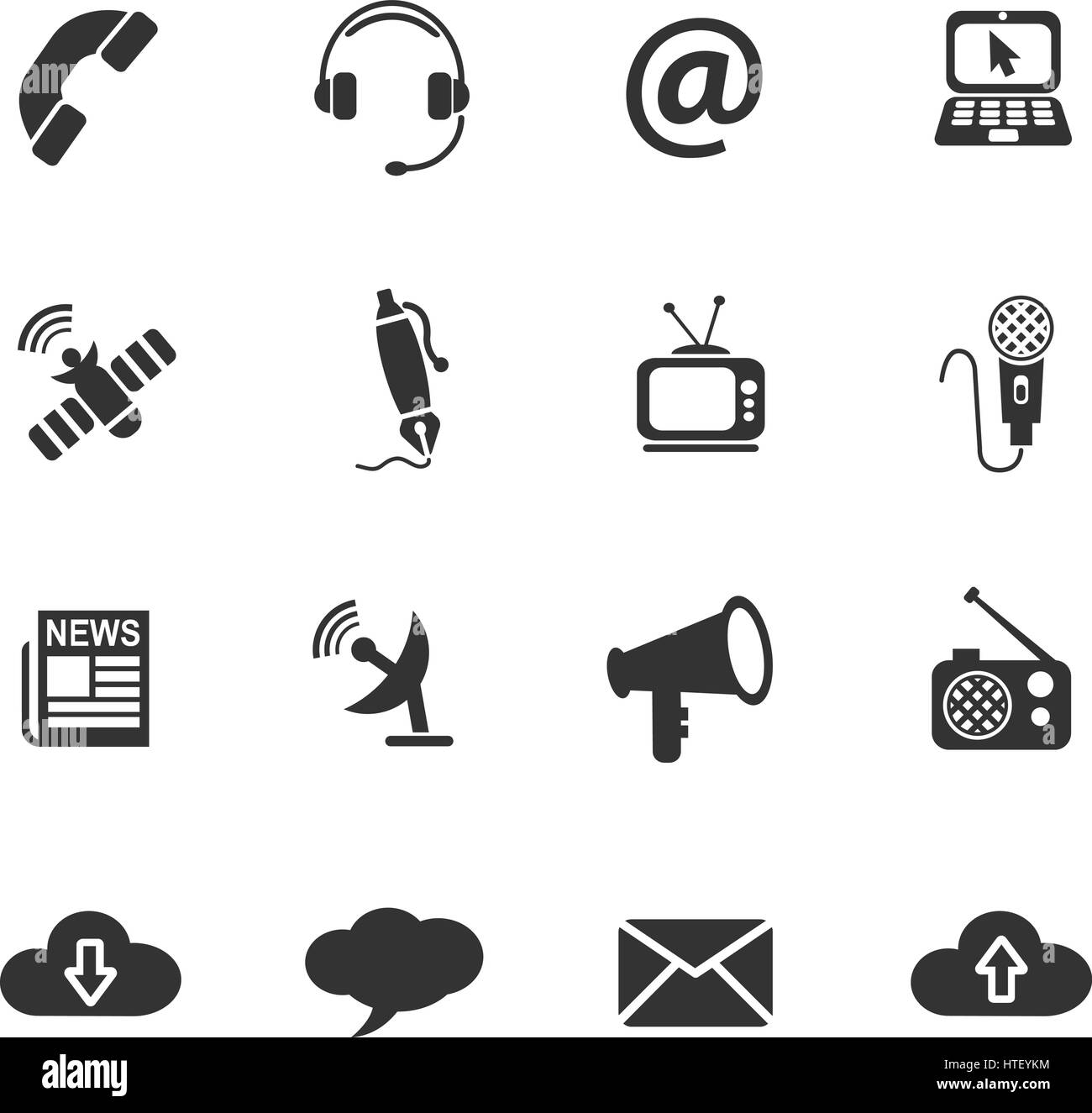 Kommunikation Web Icons für User Interfacedesign Stock Vektor