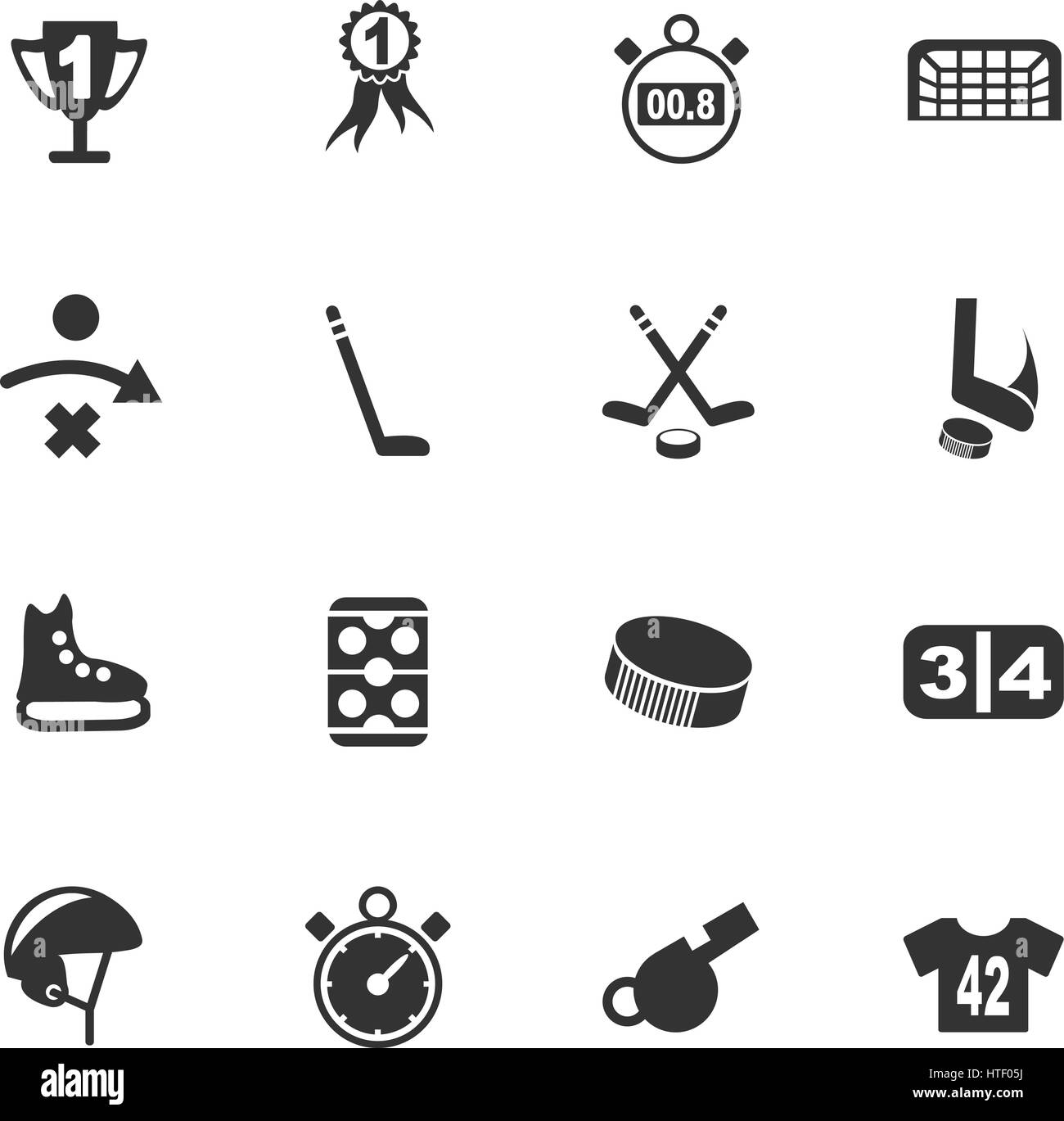 Hockey-Web-Symbole für User Interfacedesign Stock Vektor