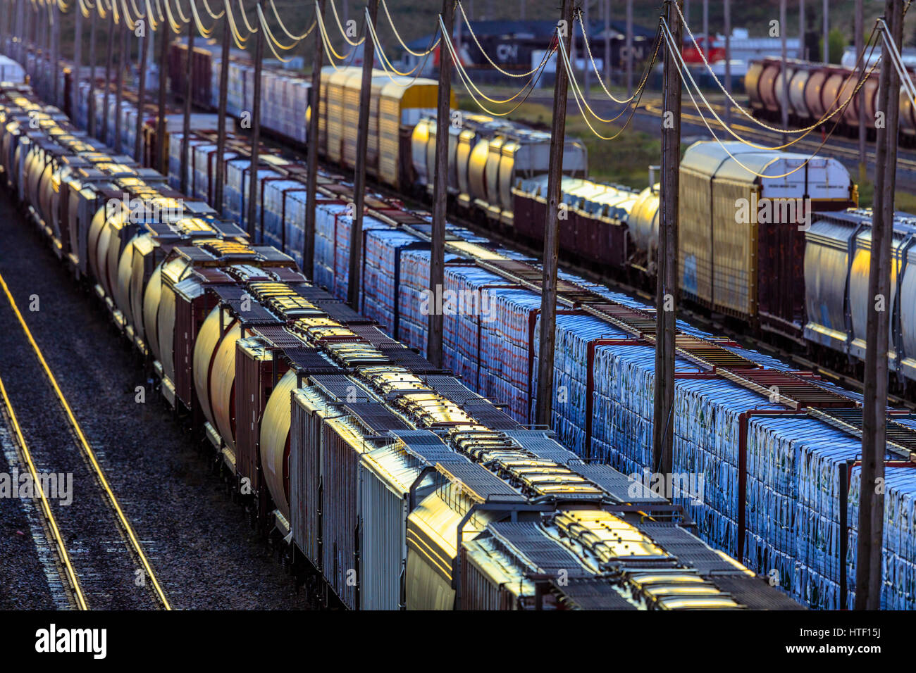 Rangierbahnhofs, Edmonton Alberta Stockfoto