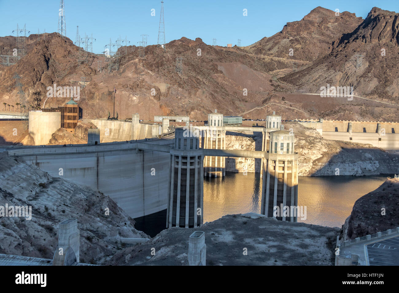 Hoover-Staudamm in Arizona - Nevada-Grenze, USA Stockfoto