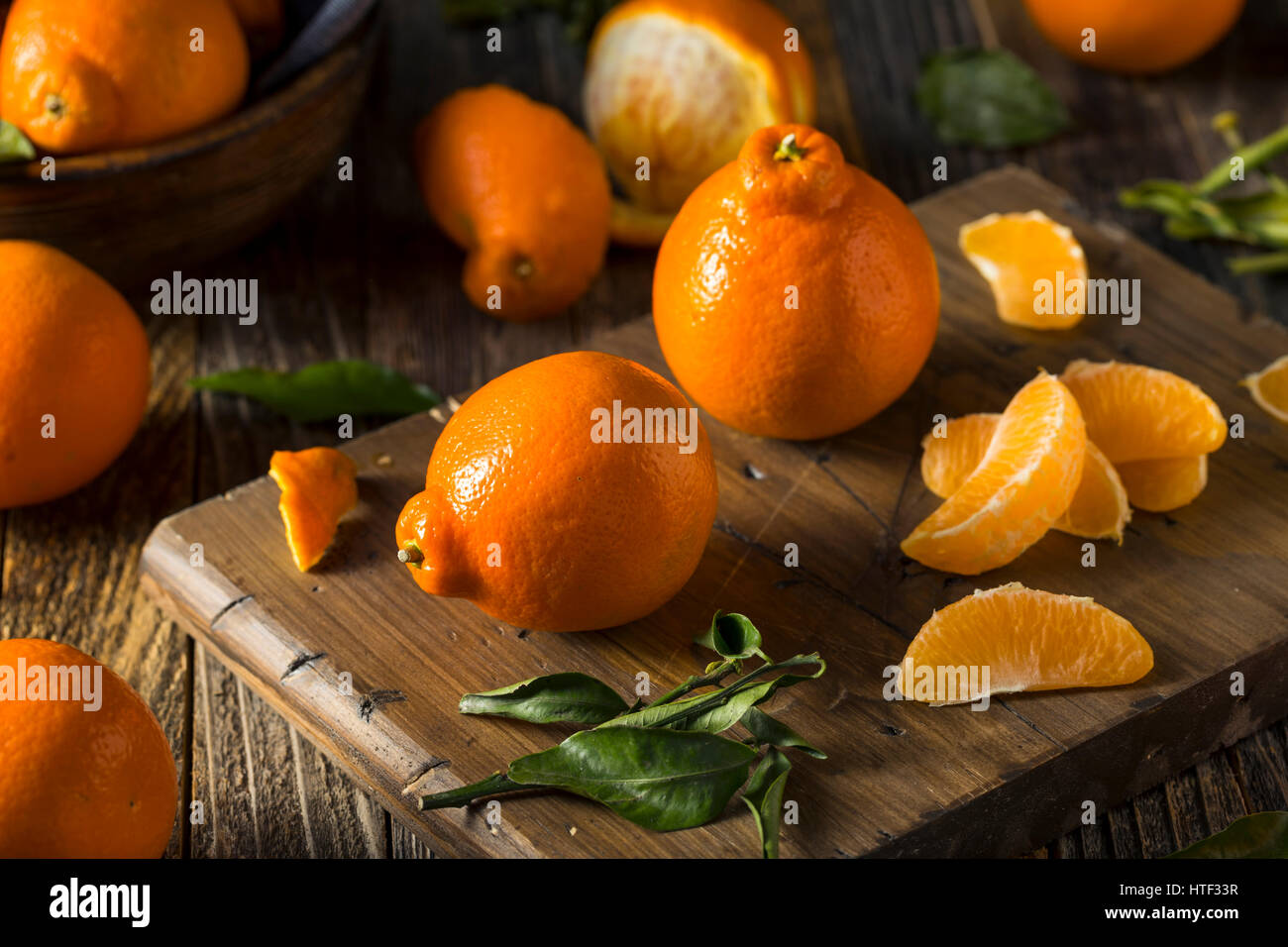 Rohe organische Minnela Mandarinen essfertig Stockfoto