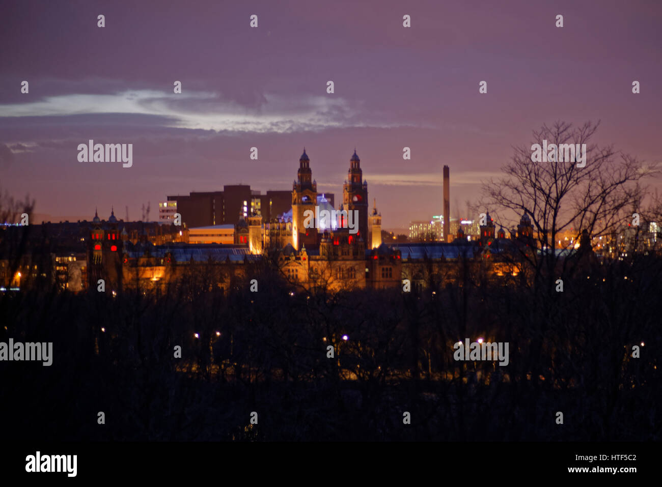 Kelvingove Park in Mitternacht-Galerien Stockfoto