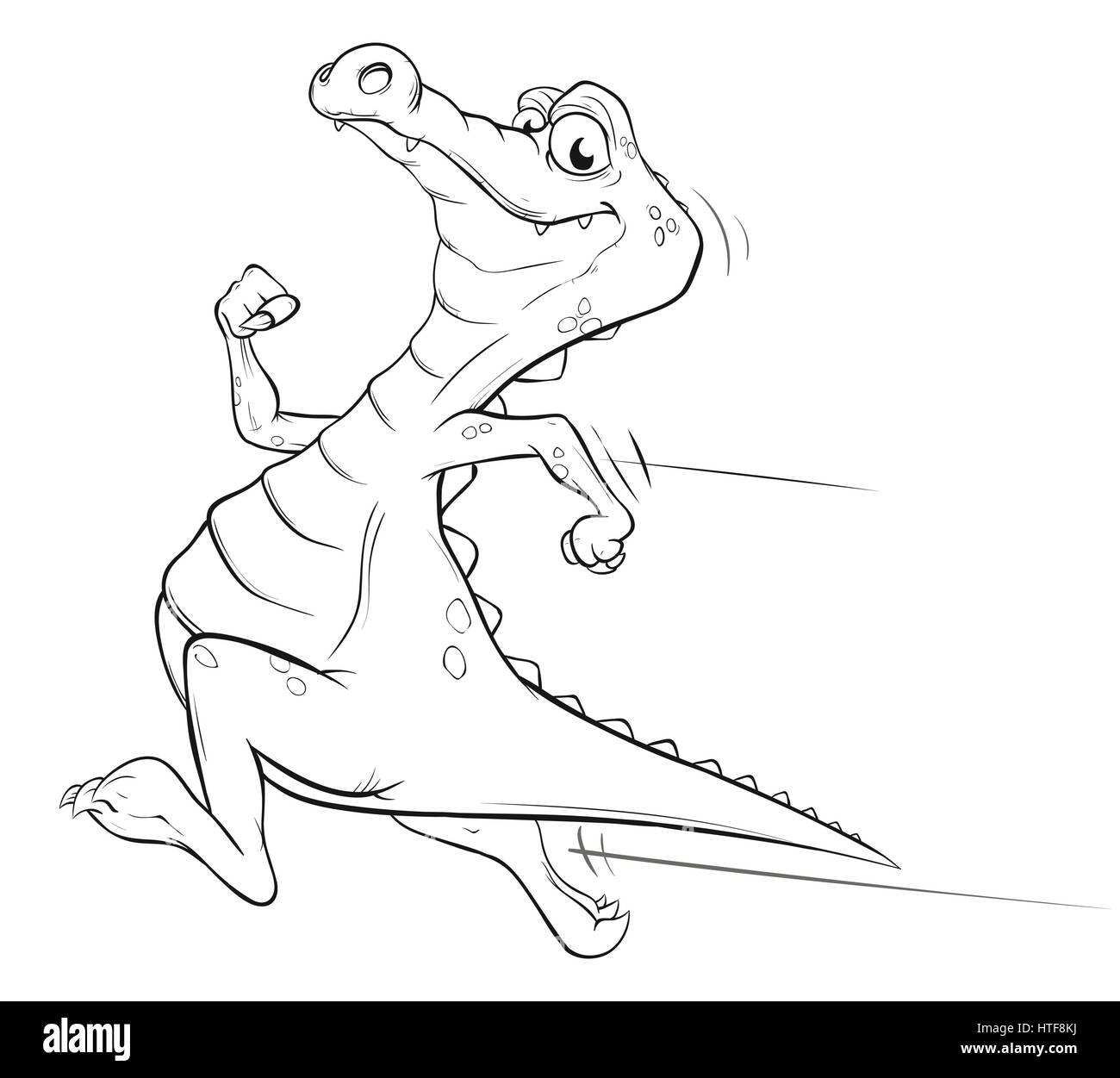Buchillustration von einem Krokodil Färbung Stock Vektor