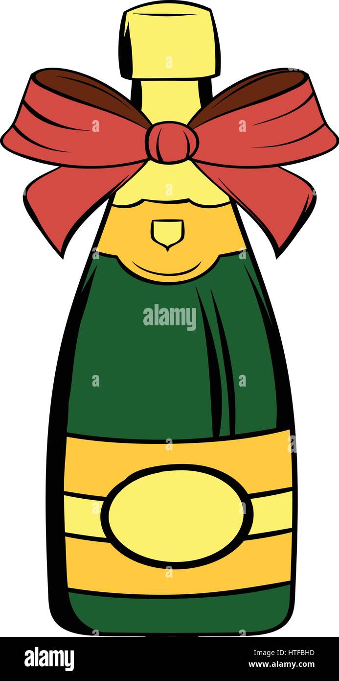 Flasche Champagner-Symbol im Cartoon-Stil isoliert-Vektor-illustration Stock Vektor