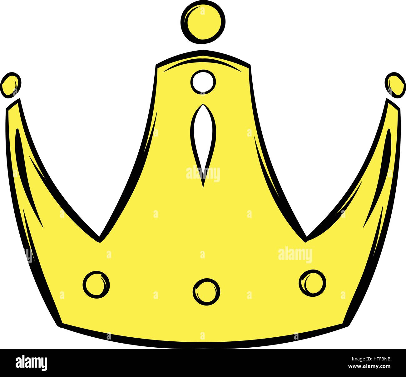 Goldene Krone-Symbol im Cartoon-Stil isoliert-Vektor-illustration Stock Vektor