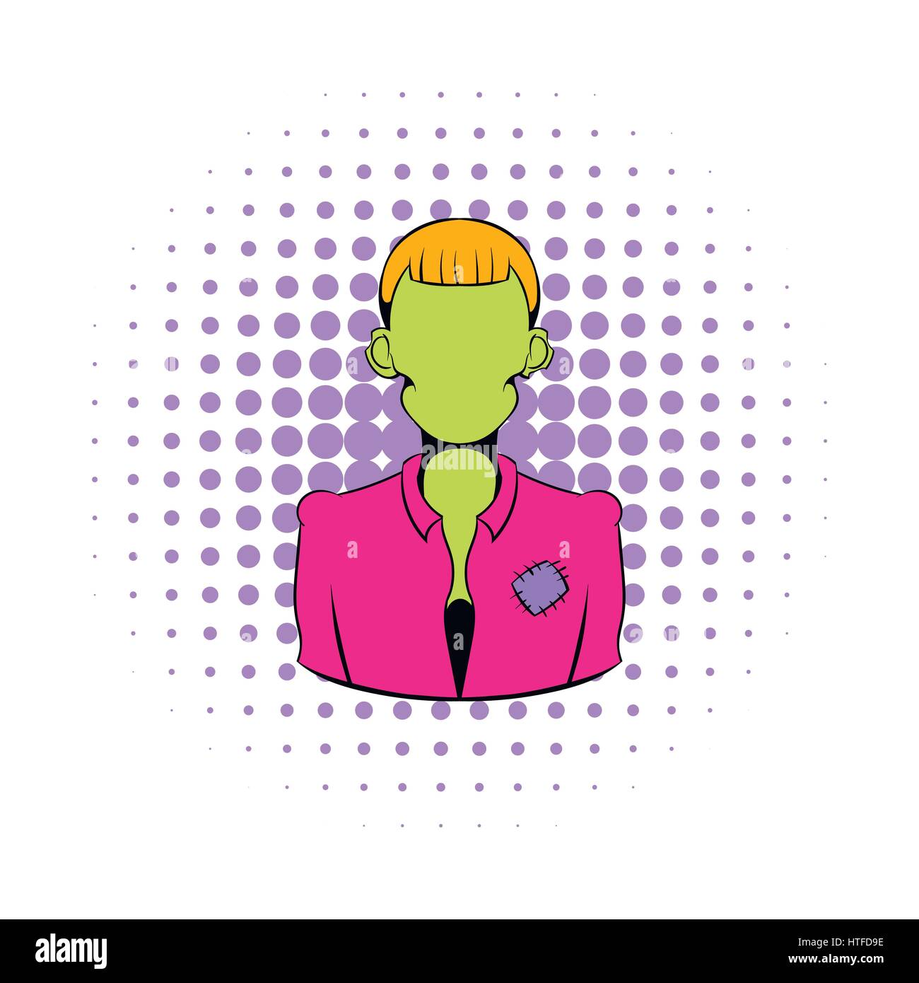 Zombie-Symbol im Comic-Stil Stock Vektor