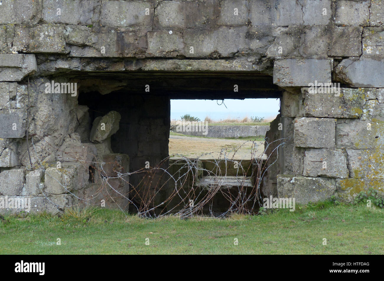 Bunker bei la Pointe du Hoc, Normandie Stockfoto