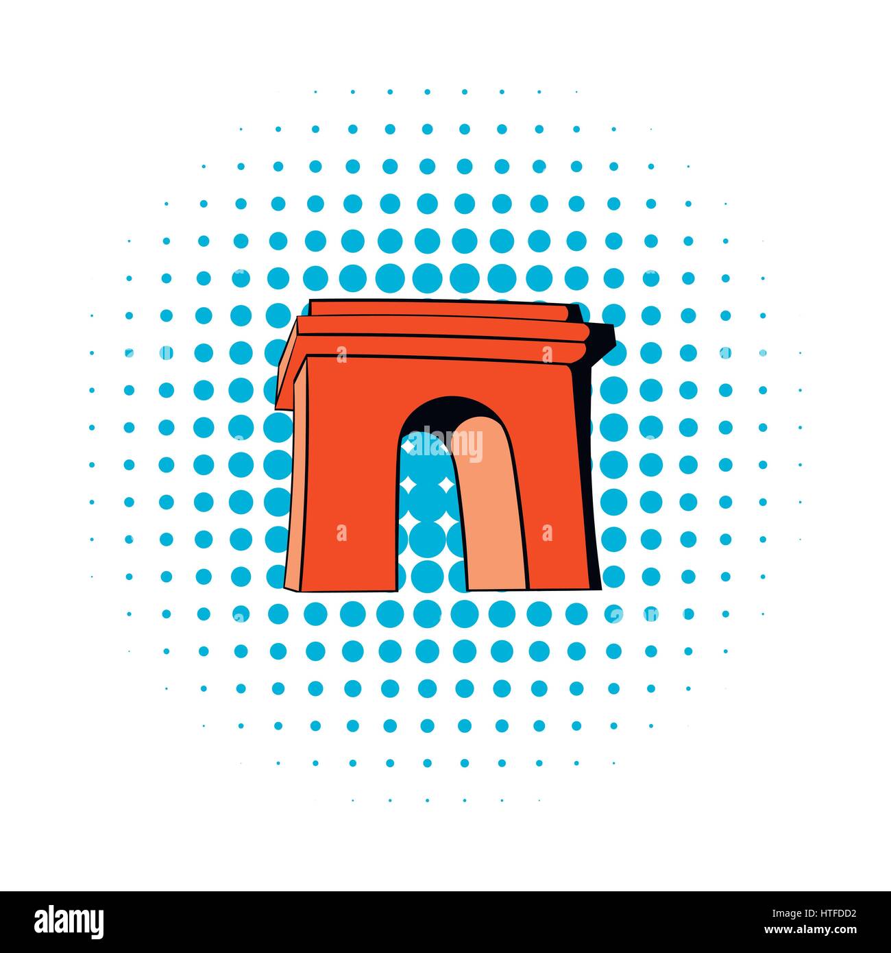 Triumphal Bogen, Paris-Symbol, Comic Stock Vektor