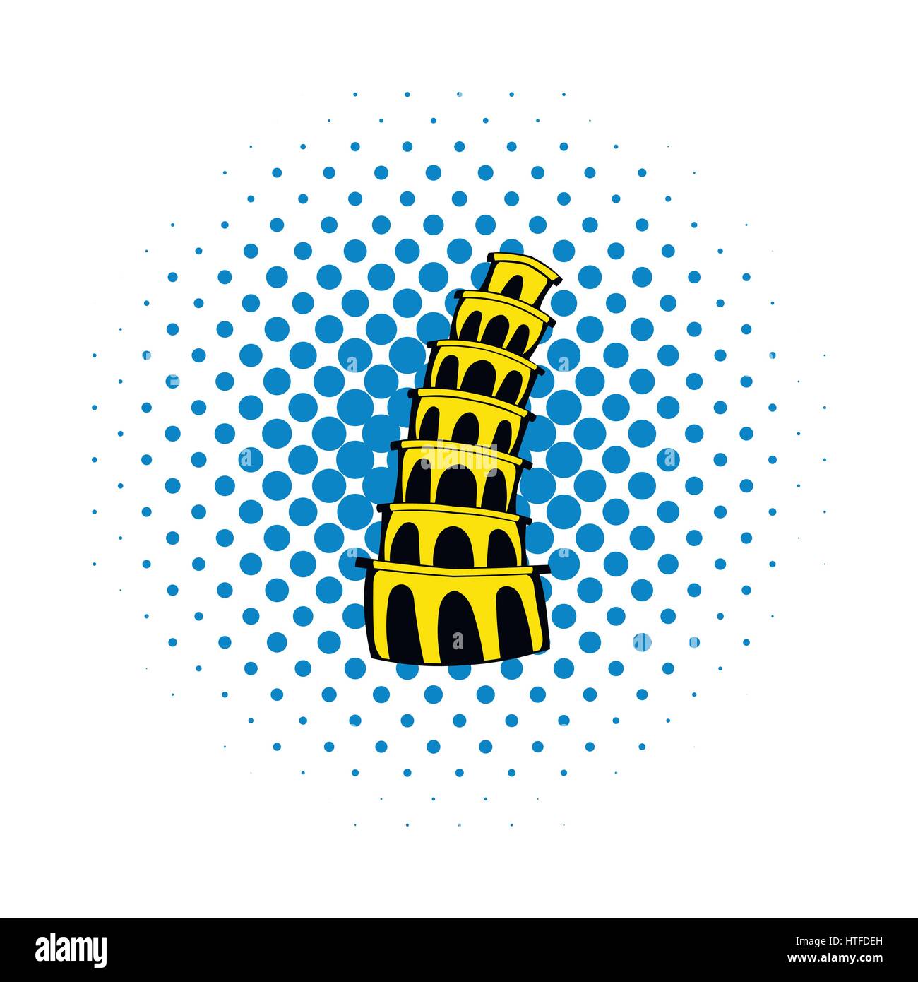 Pisa Turm Symbol, Comic Stock Vektor