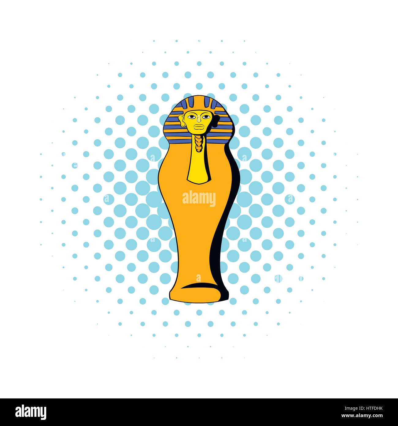 Ägyptischer Pharao Sarkophag Symbol, Comic Stock Vektor