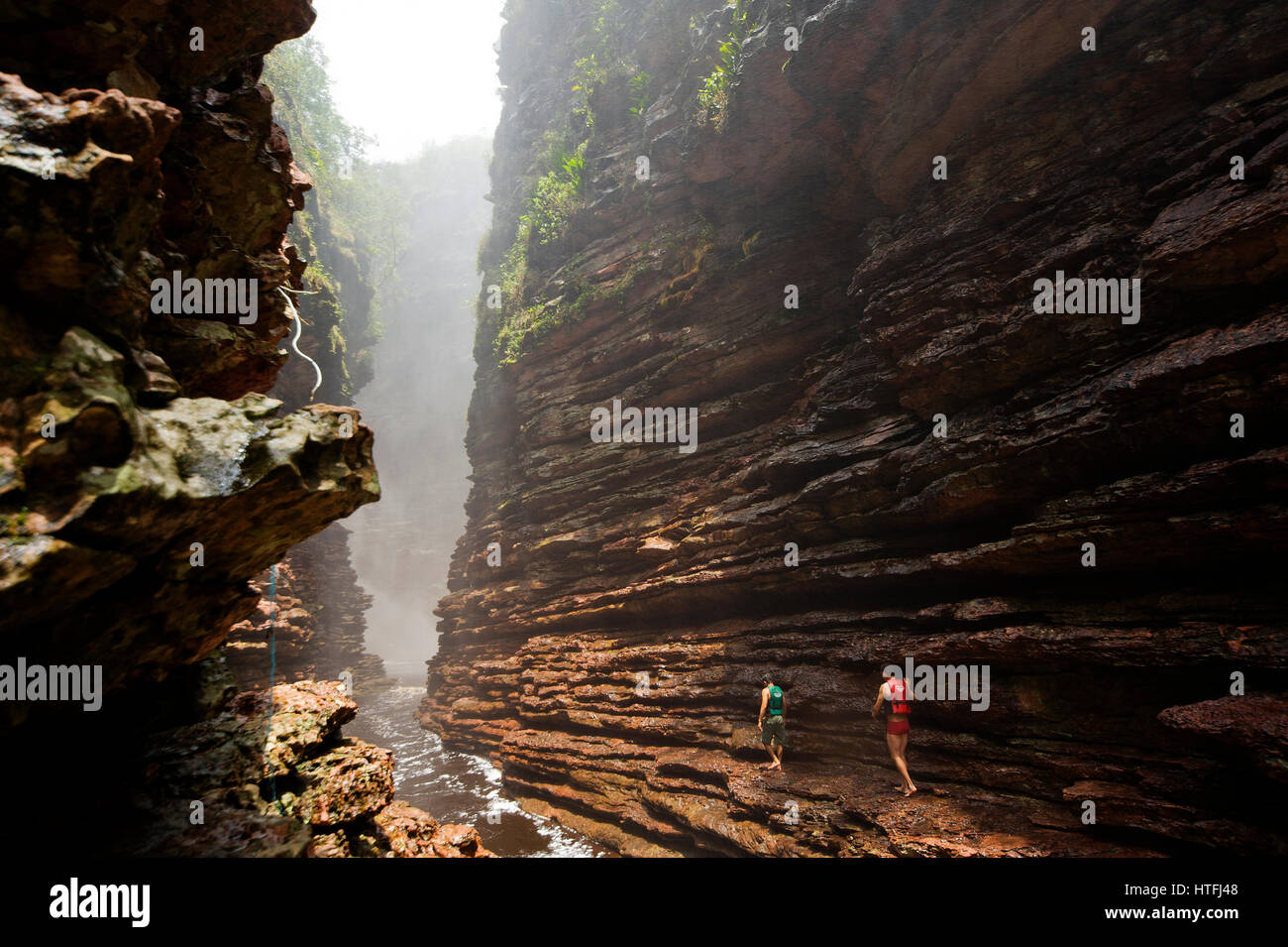 Canyon am Buracão Wasserfall, Chapada Diamantina, Bahia, Brasilien Stockfoto