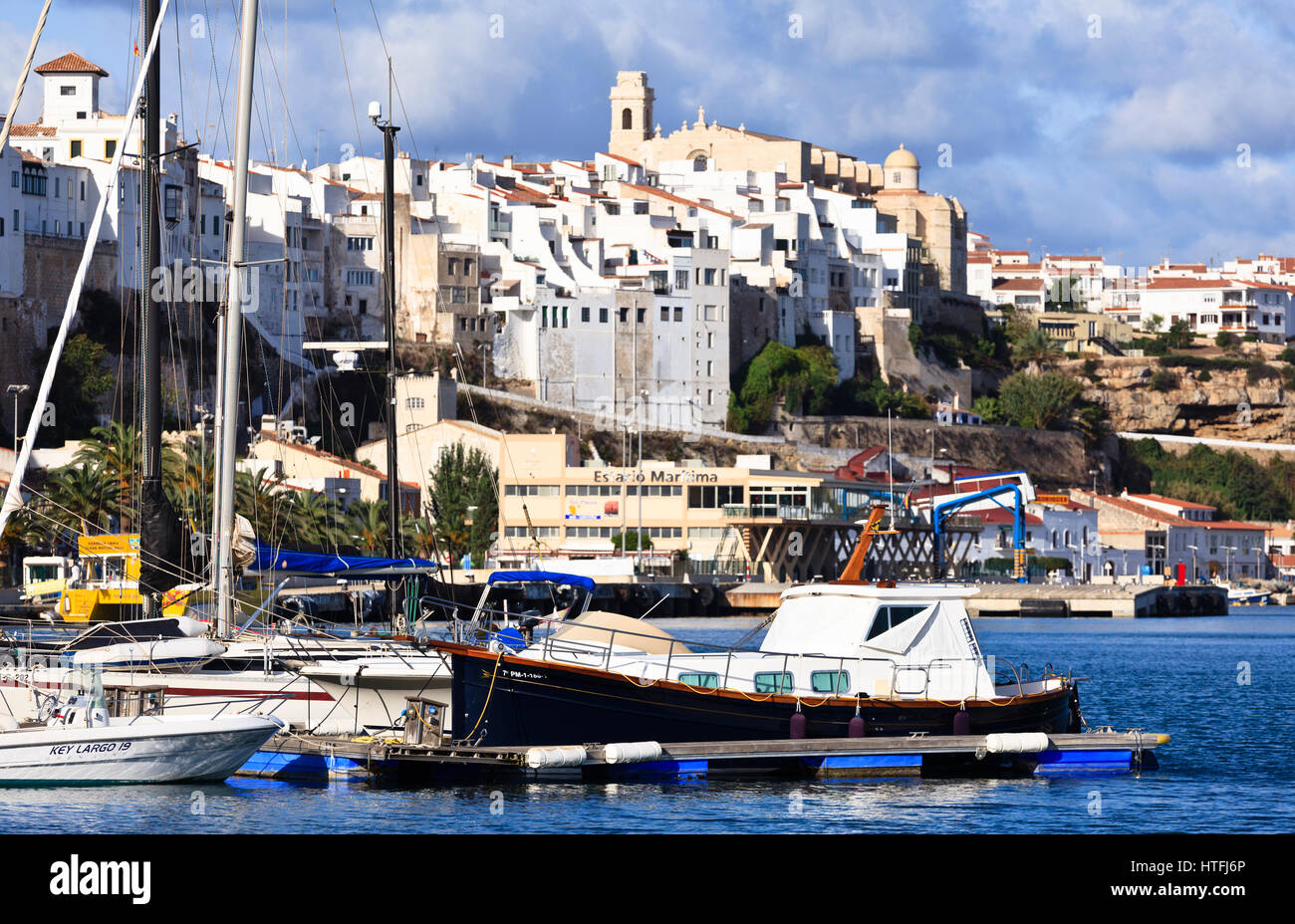 Hafen von Mahon, Menorca, Spanien Stockfoto