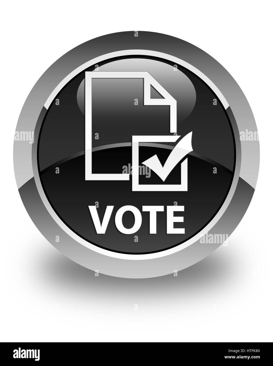 Abstimmung (Umfrage-Symbol) auf glänzend schwarz Runde Taste abstrakte Abbildung isoliert Stockfoto