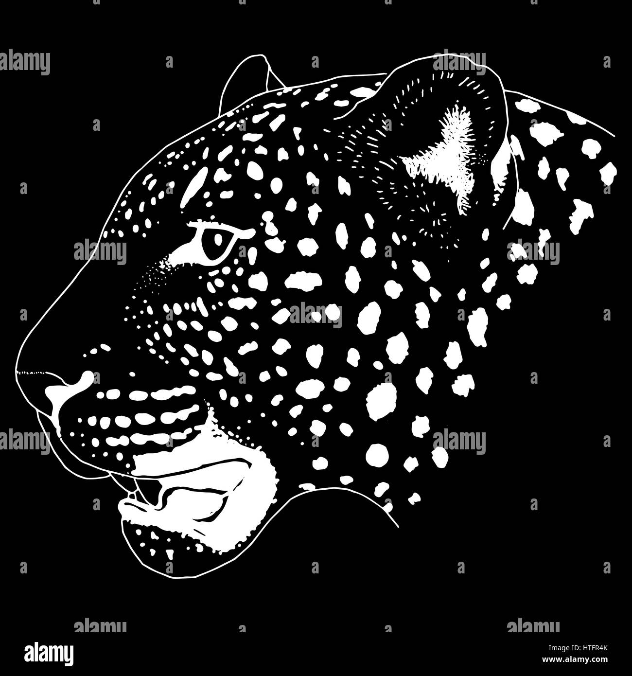 Leopard Gesicht Tattoo, Vektor-Illustration, print Stock Vektor