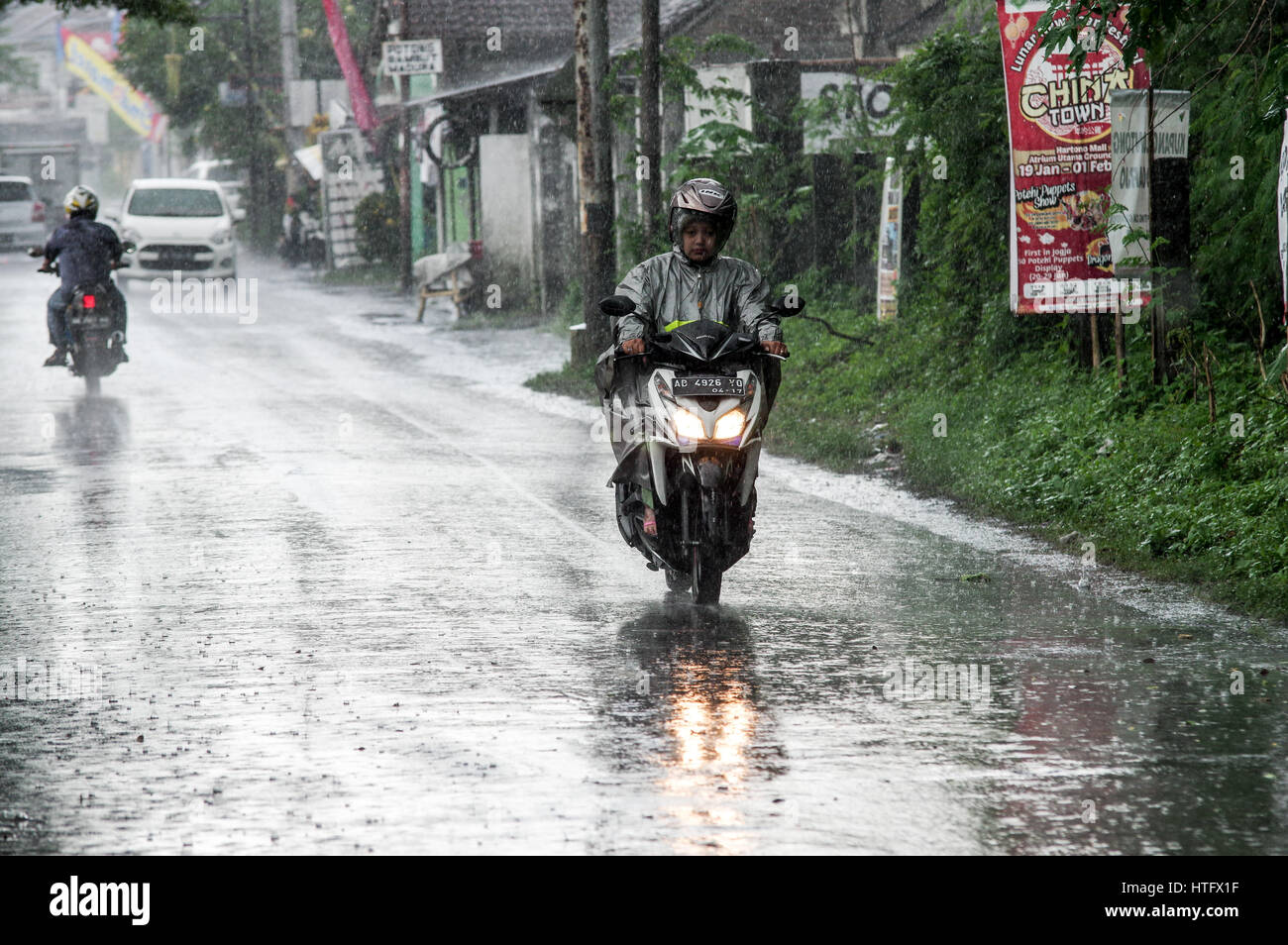 Regenzeit in Yogyakarta - Java, Indonesien Stockfoto