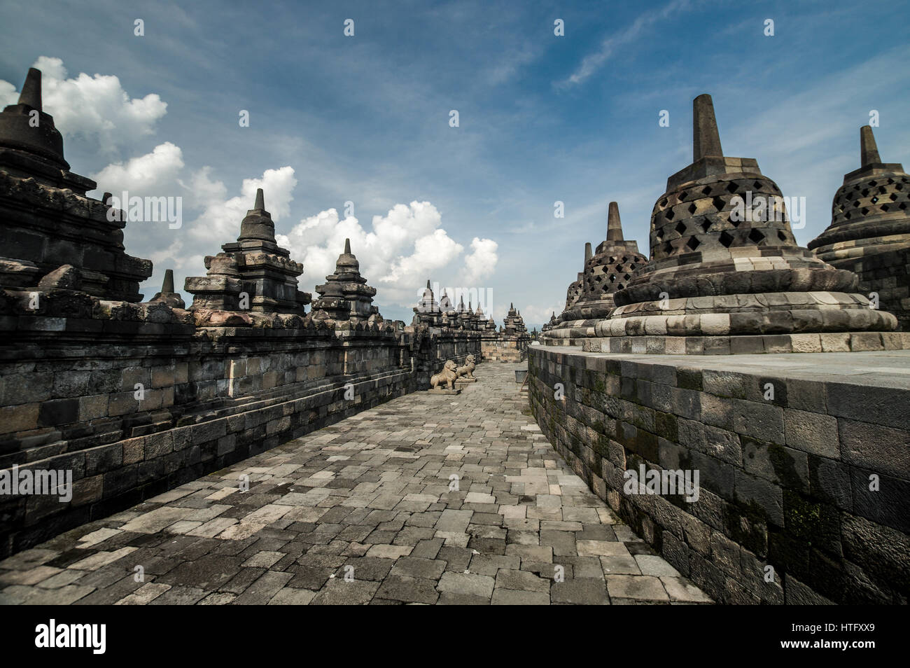 Borobudur buddhistischer Tempel in Magelang, Zentral-Java Stockfoto