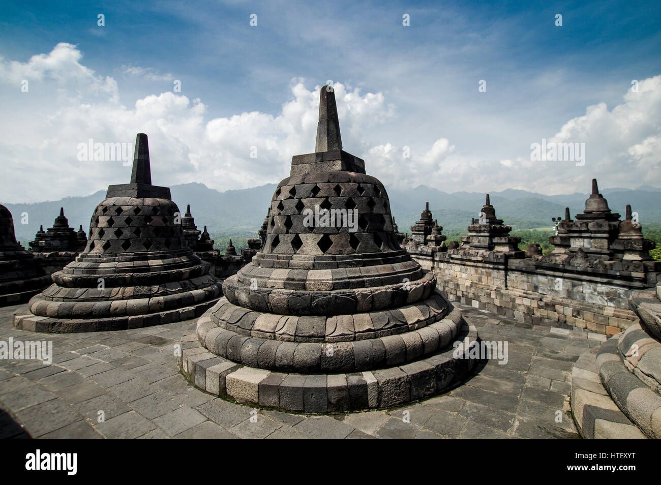Borobudur buddhistischer Tempel in Magelang, Zentral-Java Stockfoto